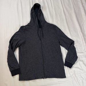 Vince Hoodie Mens M Full Zip Sweatshirt Jacket Lined Navy Blue Birdseye